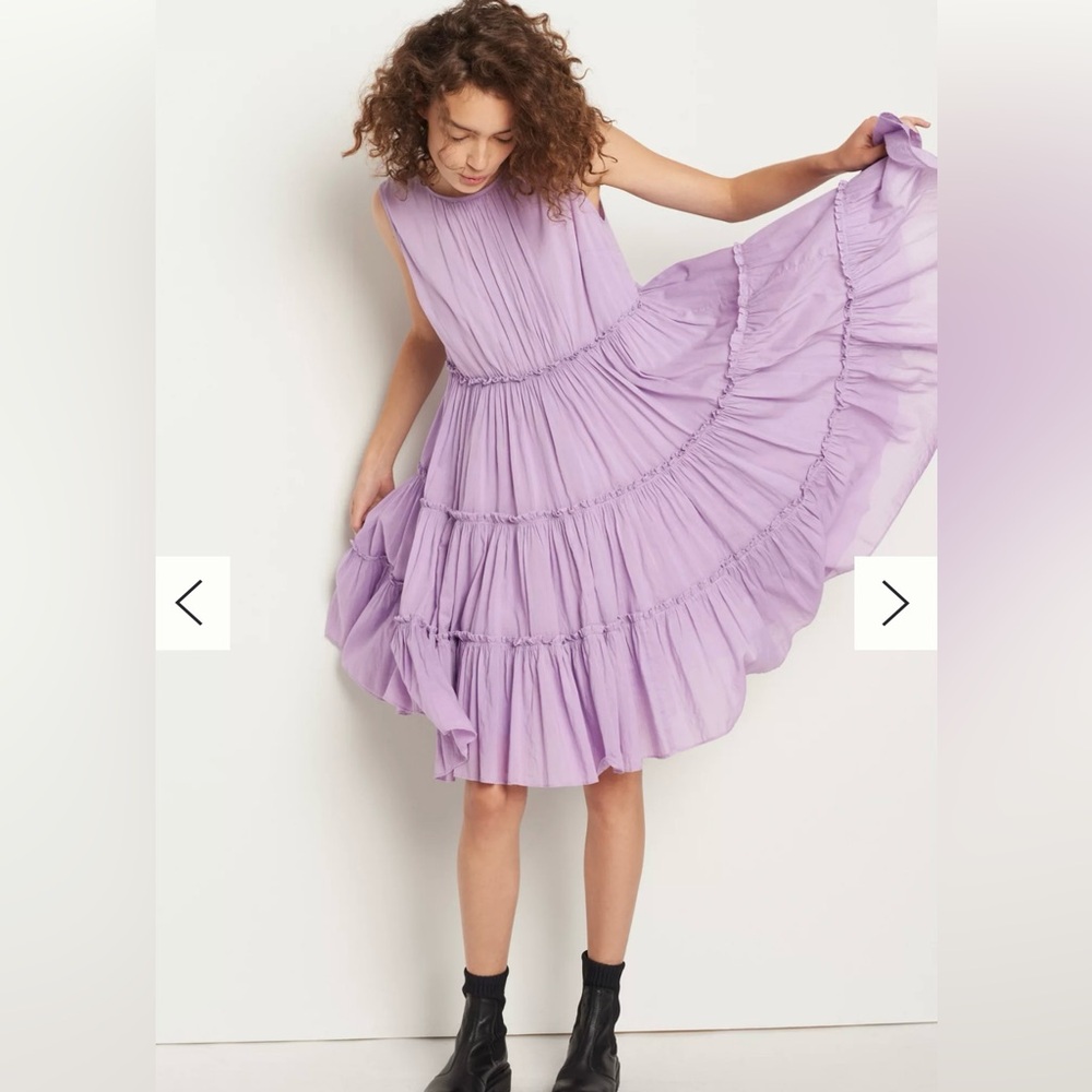 Anthropologie Samant Chauhan Lola Tiered Lavender Dress Size 1X.